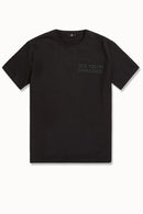 FRESH N FITTED black 100% cotton t-shirt with embossed "SEE YOU IN PARADISE" lettering on the chest.