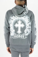 Rebel Minds 'Cross FZ' Zip Up Hoodie (DK Grey) 152-328 - FRESH N FITTED