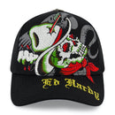 Ed Hardy 'Cowboy Skull' Rhinestone Trucker Hat (Black) EHH0001-50RS - FRESH N FITTED