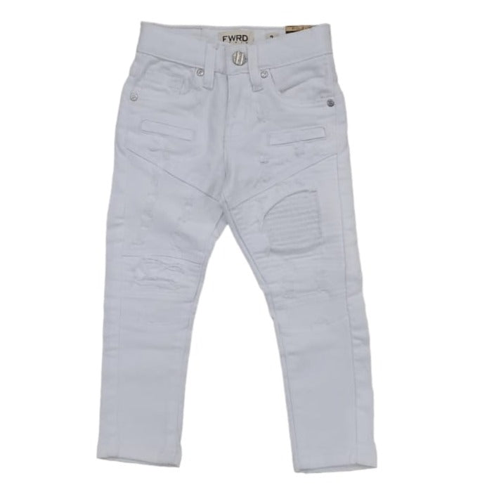 FWRD Kids Moto Denim (White) FW-33574K/LK - Fresh N Fitted Inc