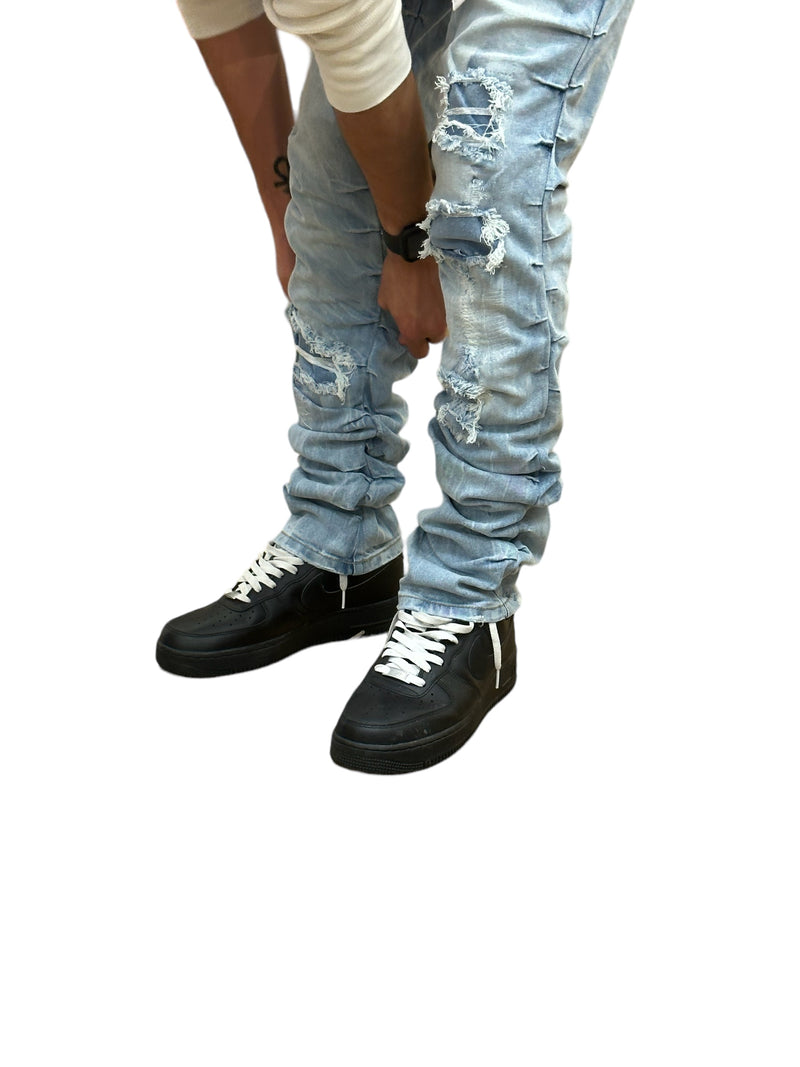 FWRD 'Rouched' Denim (Ice Blue) FW-33873A - Fresh N Fitted Inc