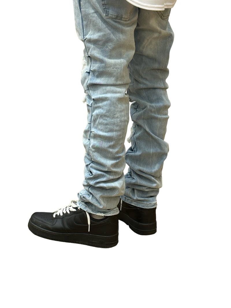 FWRD 'Rouched' Denim (Ice Blue) FW-33873A - Fresh N Fitted Inc