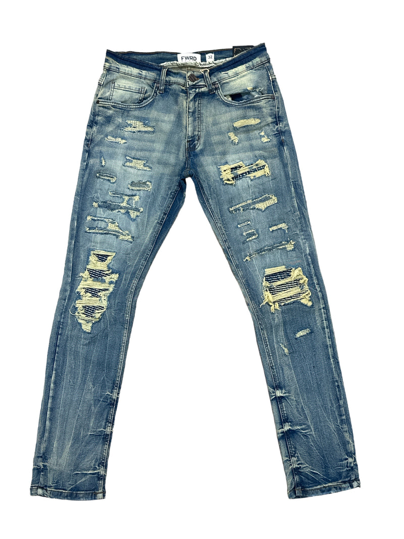 FWRD 'Gashed' Denim (Lt.Tint) FW-33705A - Fresh N Fitted Inc