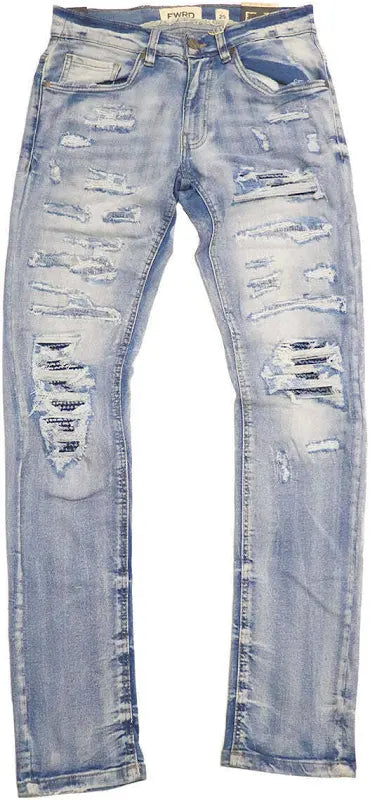 FWRD 'Gashed' Denim (Ice Blue) FW-33705A - Fresh N Fitted Inc