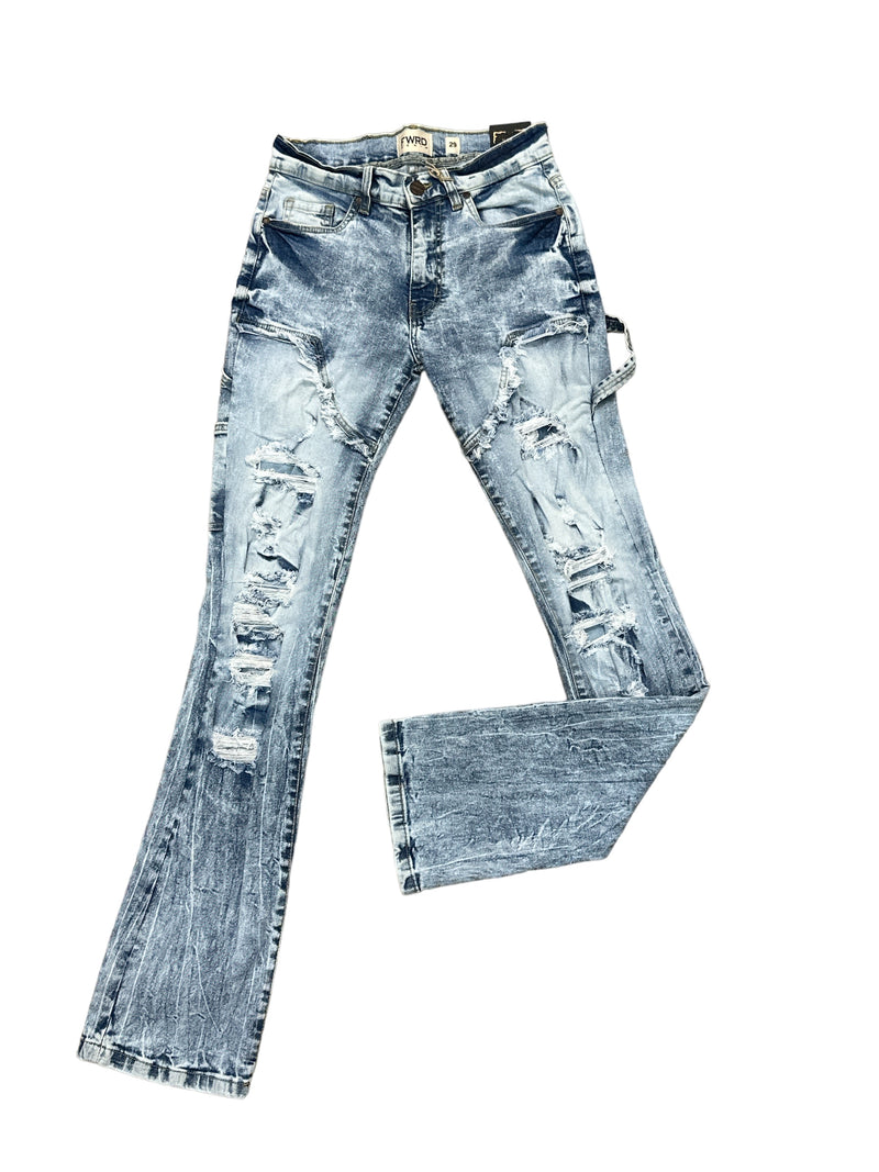 FWRD 'Distressed Carpenter' Stacked Denim (Ice Blue) FW-33898A - Fresh N Fitted Inc