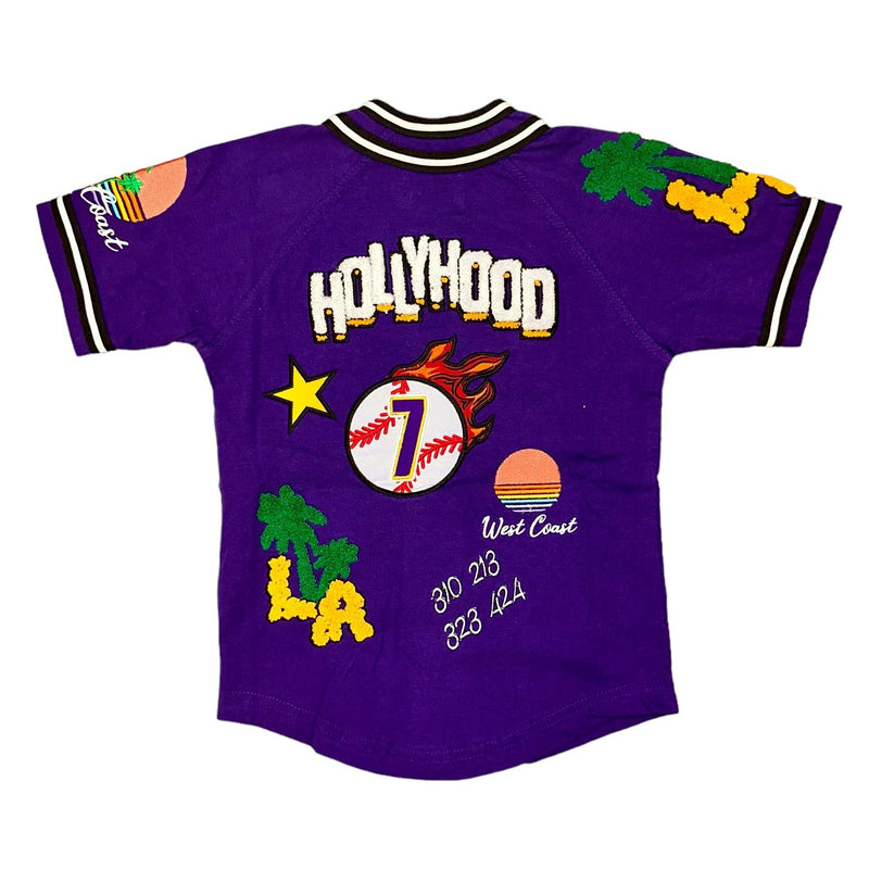 FWRD Kids 'L.A. Baseball ' Jersey (Purple) FW-180391K/LK - Fresh N Fitted Inc