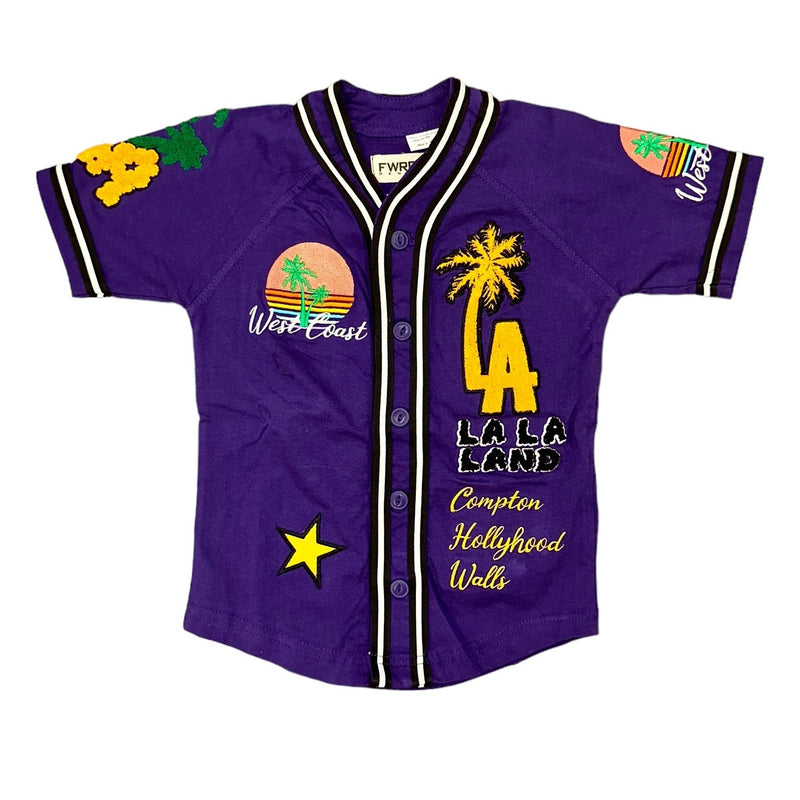 FWRD Kids 'L.A. Baseball ' Jersey (Purple) FW-180391K/LK - Fresh N Fitted Inc