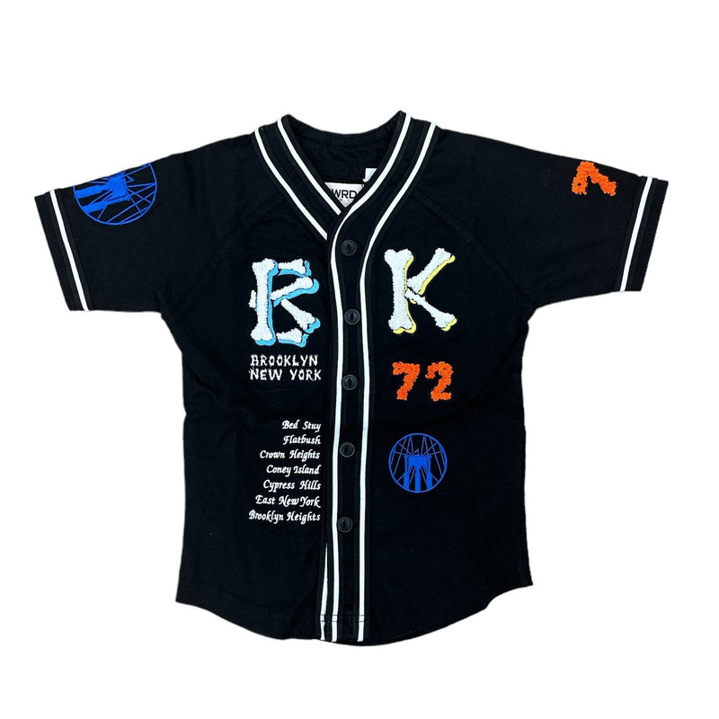 FWRD Kids 'Brooklyn Baseball ' Jersey (Black) FW-180387K/LK - Fresh N Fitted Inc