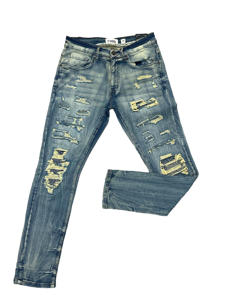 FWRD 'Gashed' Denim (Lt.Tint) FW-33705A - Fresh N Fitted Inc