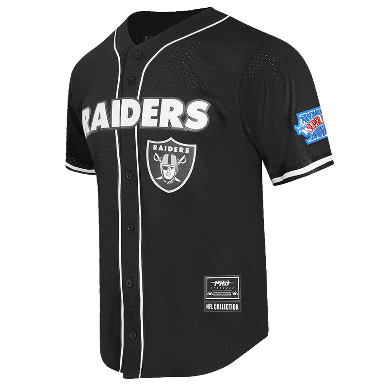 Pro Standard 'Las Vegas Raiders Classic Mesh Button Down' Jersey (Black) FOR1410236