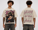 Men's BKYS Faith Cropped Rhinestone T-Shirt In Off White T1528 - FRESH N FITTED