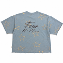 BKYS 'Fear No Man' Cropped Rhinestone T-Shirt (Blue) T1496 - FRESH N FITTED