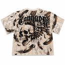 Rebel Minds 'Conquer Rhinestone' Tapestry T-Shirt (Cream) 610-12703 - FRESH N FITTED