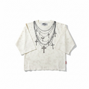 TAKER 'Rise and Grind' Raw edge Rhinestone All over Rhinestone mens cropped Tee