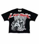 BKYS 'Love Holic' Cropped Rhinestone T-Shirt (Black) T1520 - FRESH N FITTED