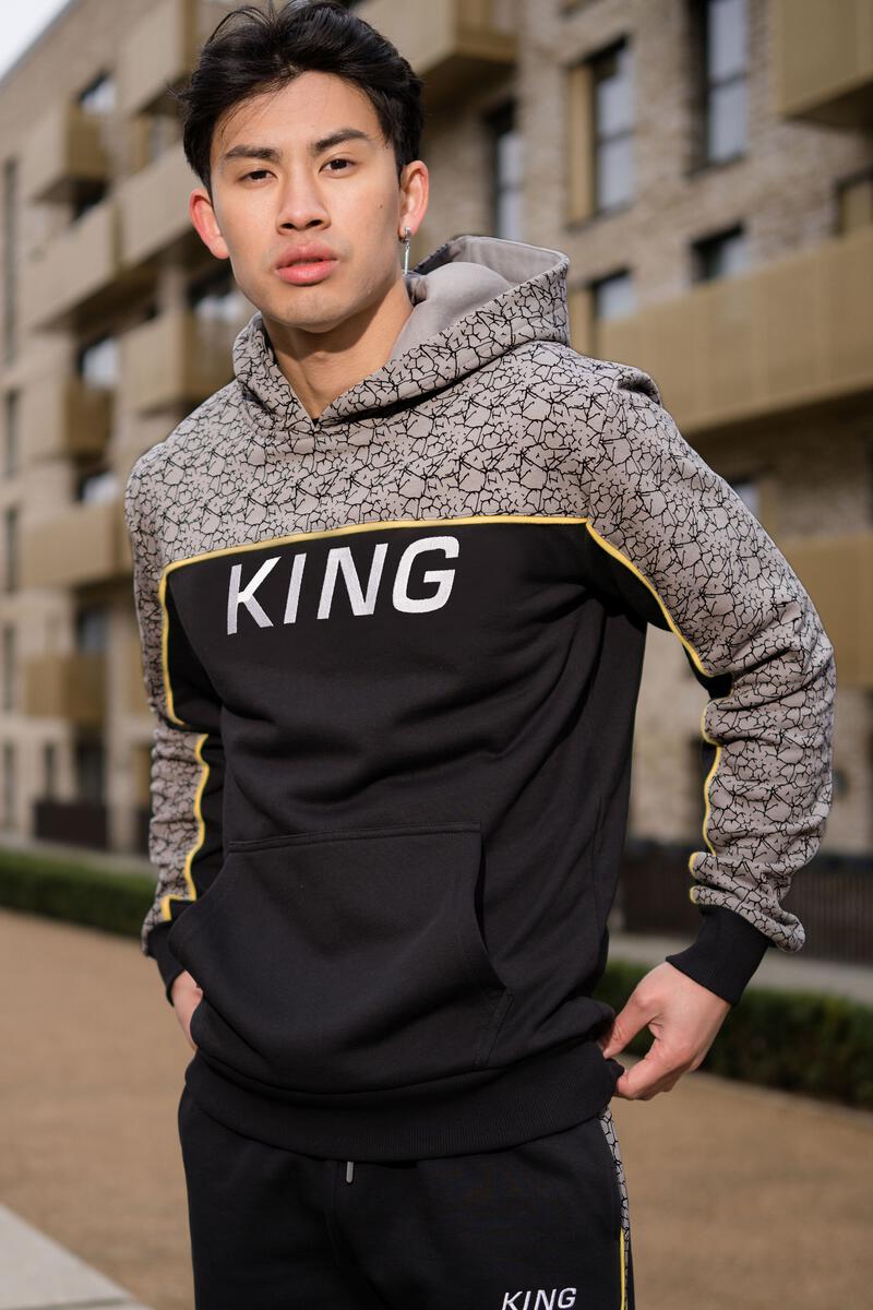 King 'Tennyson' Tracksuit Hoodie (Black/Elephant) AW21-TTTBY - Fresh N Fitted Inc