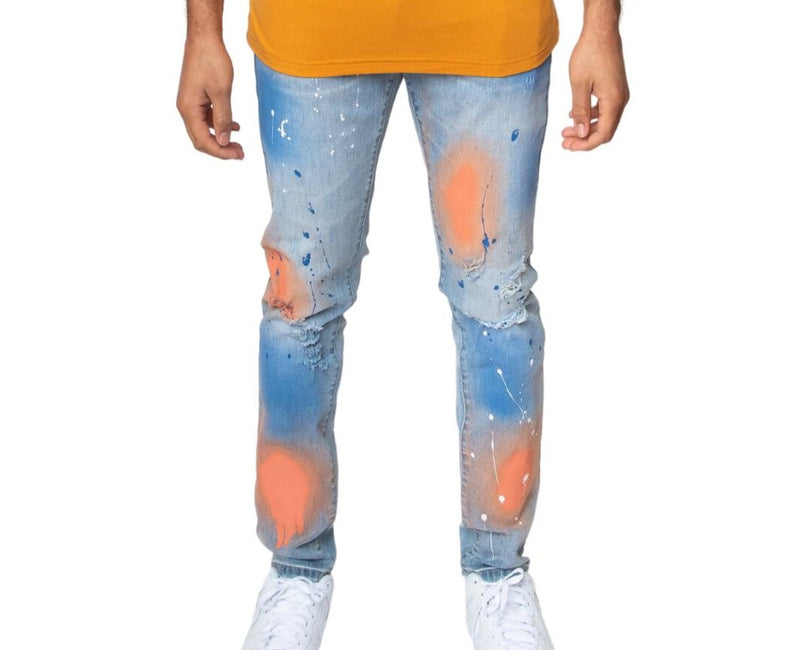 Genuine Splatter Denim (Lt.Indigo) GN1045 - Fresh N Fitted Inc