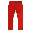 Makobi 'Prado' Biker Denim w/ Rip and Repair (Red) M1786 - Fresh N Fitted Inc