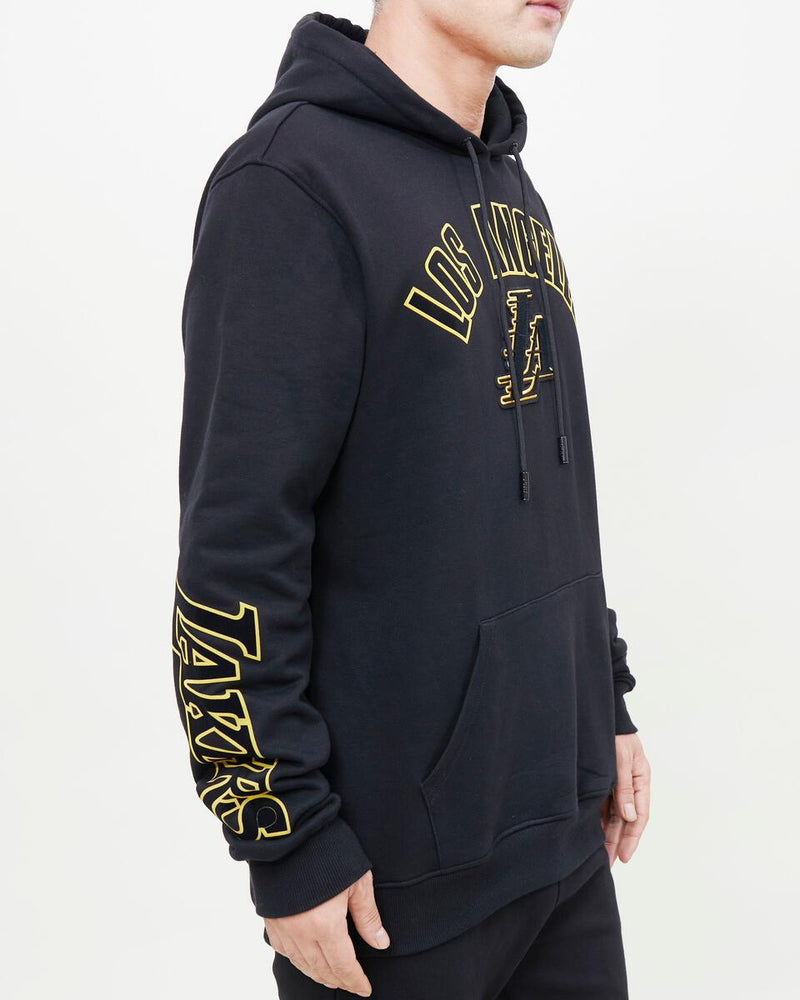 Pro Standard Los Angeles Lakers Stacked Logo Hoodie (Black) BLL552613 - Fresh N Fitted Inc