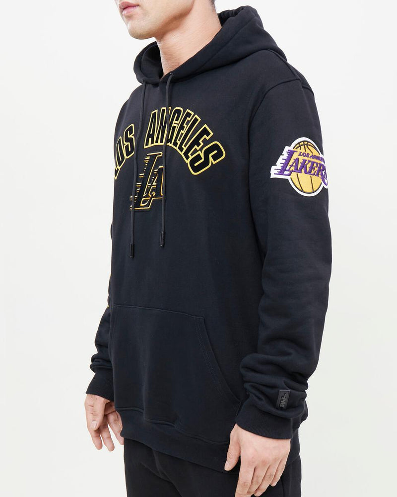 Pro Standard Los Angeles Lakers Stacked Logo Hoodie (Black) BLL552613 - Fresh N Fitted Inc