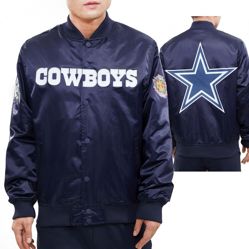 Pro Standard Dallas Cowboys Satin Jacket (Navy) FDC640947 - Fresh N Fitted Inc