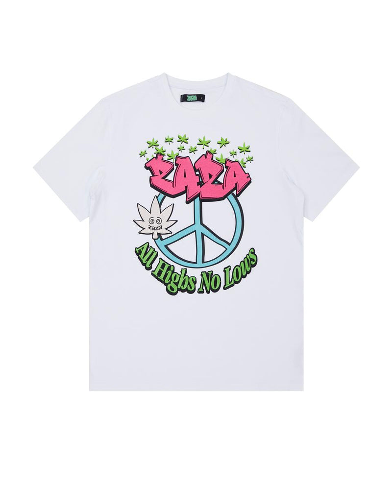 Zaza 'Peace, No Lows' T-Shirt (White) ZA1960021 - Fresh N Fitted Inc