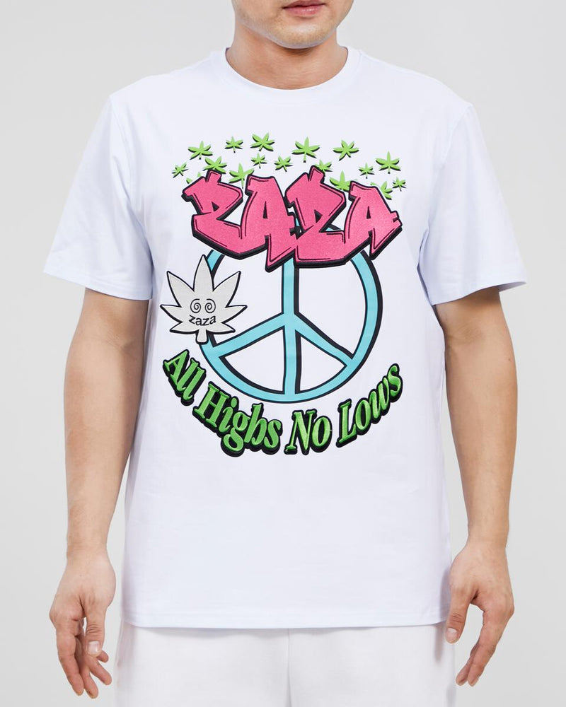 Zaza 'Peace, No Lows' T-Shirt (White) ZA1960021 - Fresh N Fitted Inc