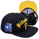 Pro Standard Pittsburgh Pirates Old English Snapback Hat (Black) LPP733710 - Fresh N Fitted Inc
