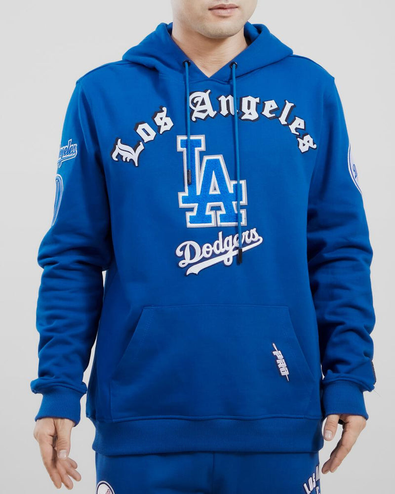 Pro Standard Los Angeles Dodgers Old English FLC PO Hoodie LLD533490 (Blue) - Fresh N Fitted Inc