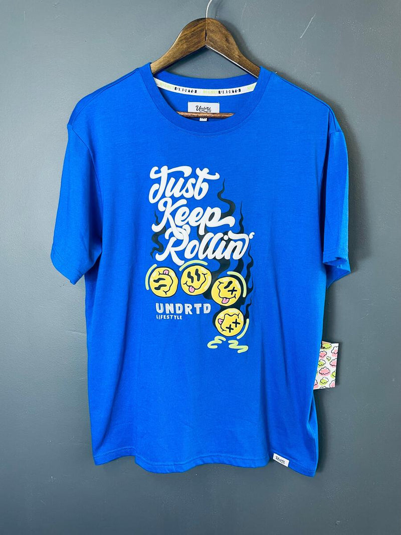 Highly Undrtd 'Just Keep Rollin' T-Shirt (Royal) US3116 - Fresh N Fitted Inc