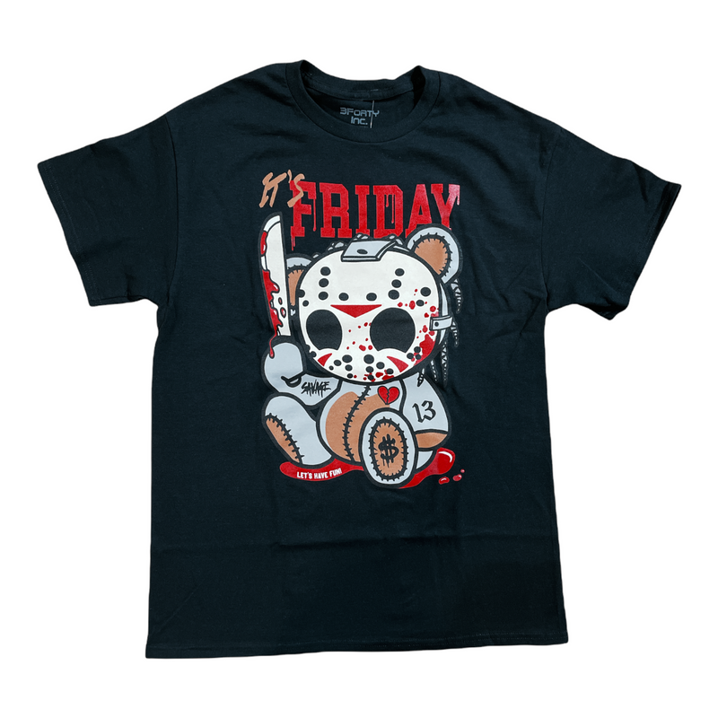 3Forty Inc. 'It's Friday Jason Bear' T-Shirt (Black) 2918 - Fresh N Fitted Inc