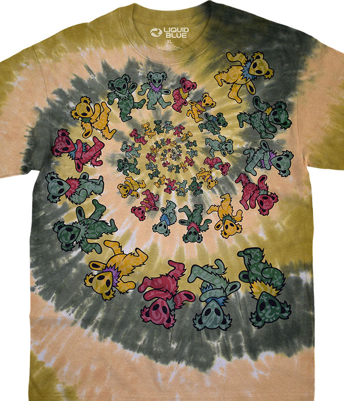 Liquid Blue 'Alien Spiral Bear' Tie-Dye T-Shirt (Green/Yellow) - Fresh N Fitted Inc