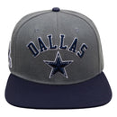 Pro Standard Dallas Cowboys Stacked Logo Snapback Hat (Gray) FDC740847 - Fresh N Fitted Inc