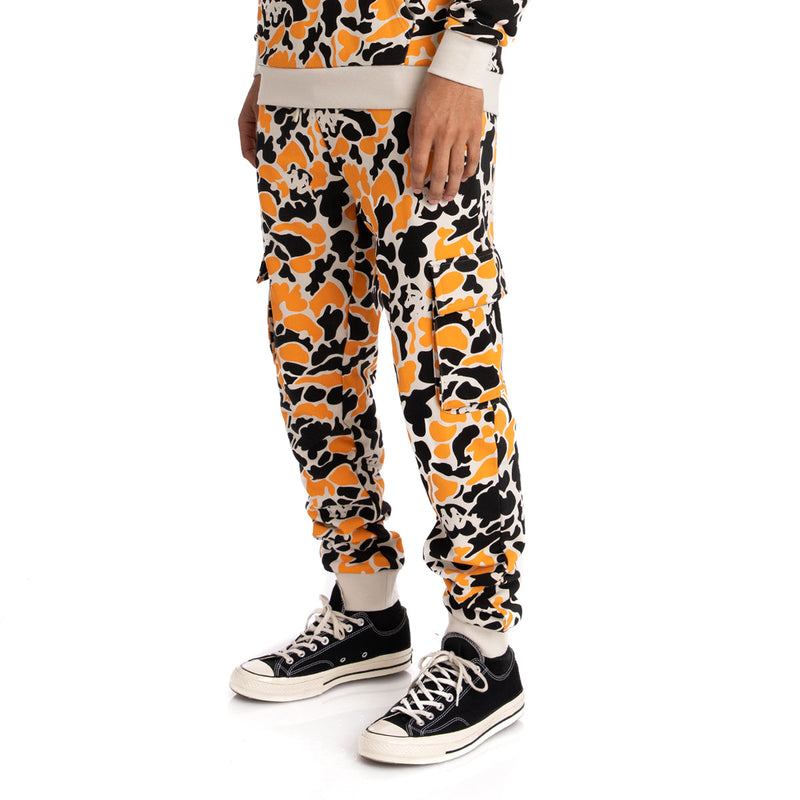 Kappa Authentic Pakot Cargo Sweatpants (Black/Grey/Orange) 341B5IW - Fresh N Fitted Inc