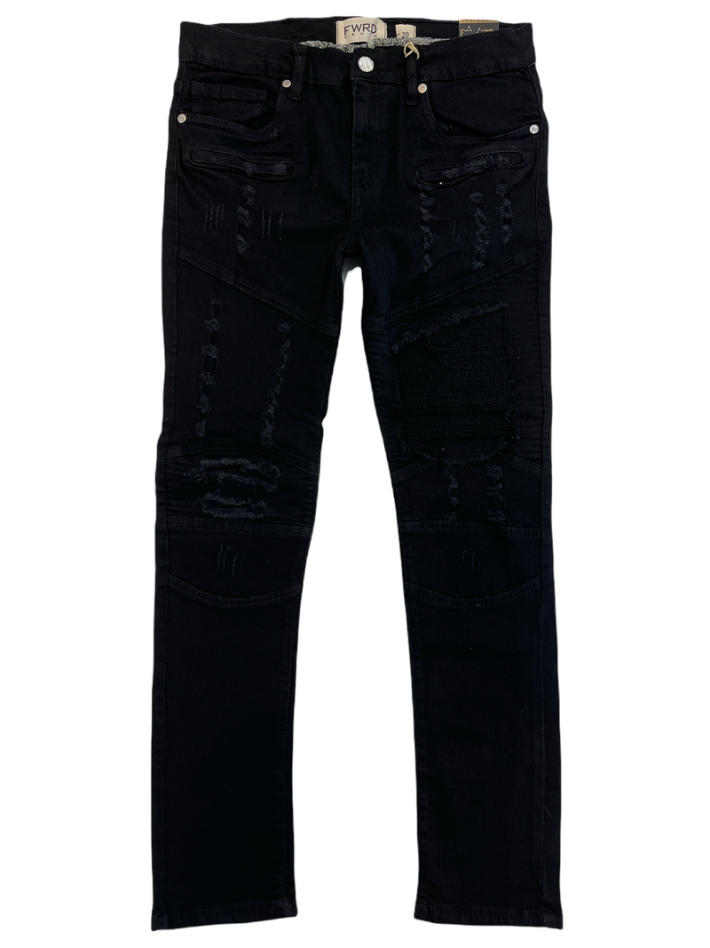 FWRD Kids Moto Denim (Jet Black) FW-33574LK/K - Fresh N Fitted Inc