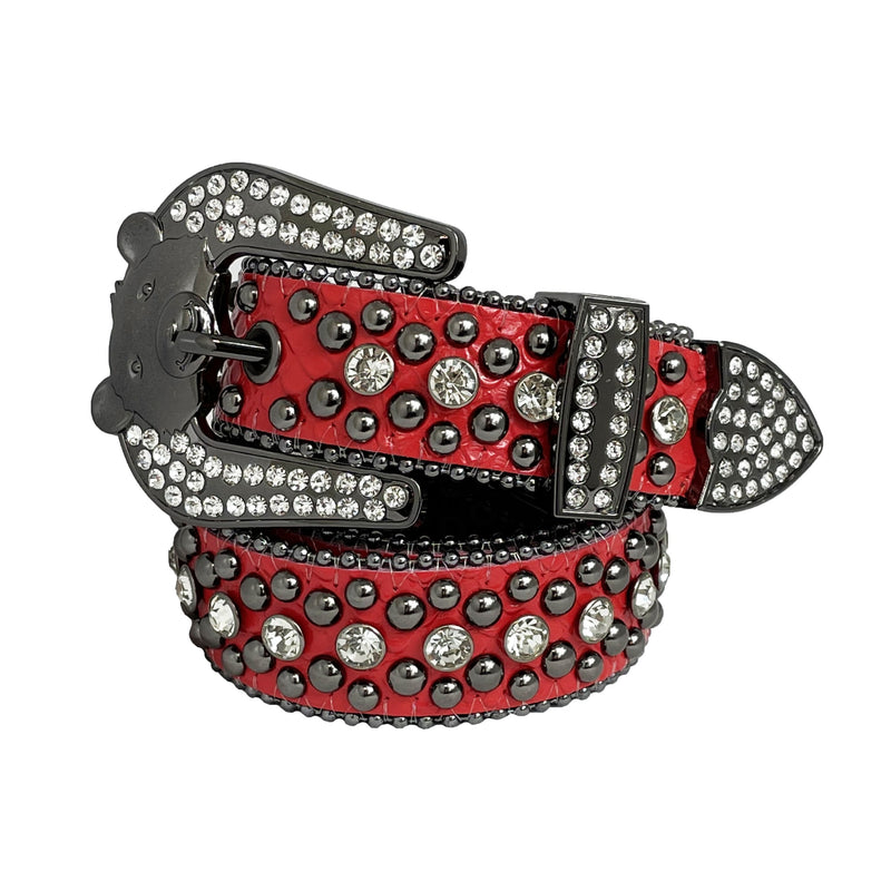 Elite Denim Kids Rhinestone Belt (Red) - Fresh N Fitted Inc