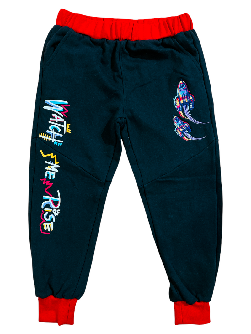 BKYS Kids 'Watch Me Rise' Sweat Pants (Black) P286B/T - Fresh N Fitted Inc