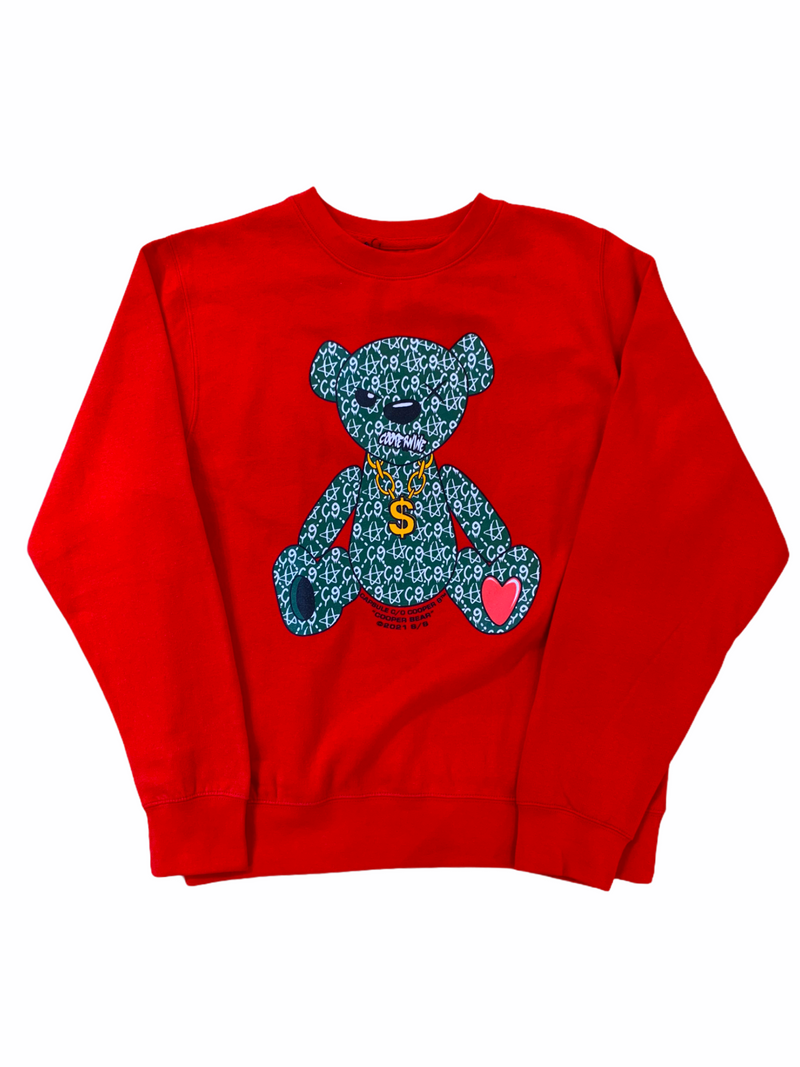 Cooper 9 'Cooper Bear' Crewneck (Red) - Fresh N Fitted Inc