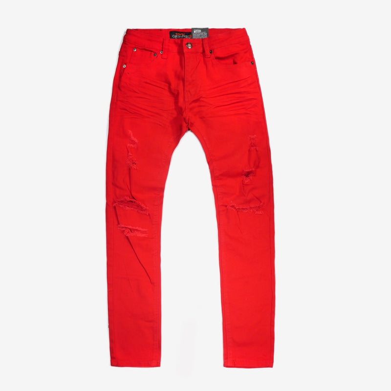 Copper Rivet Ripped Denim (Red) 913211 - Fresh N Fitted Inc