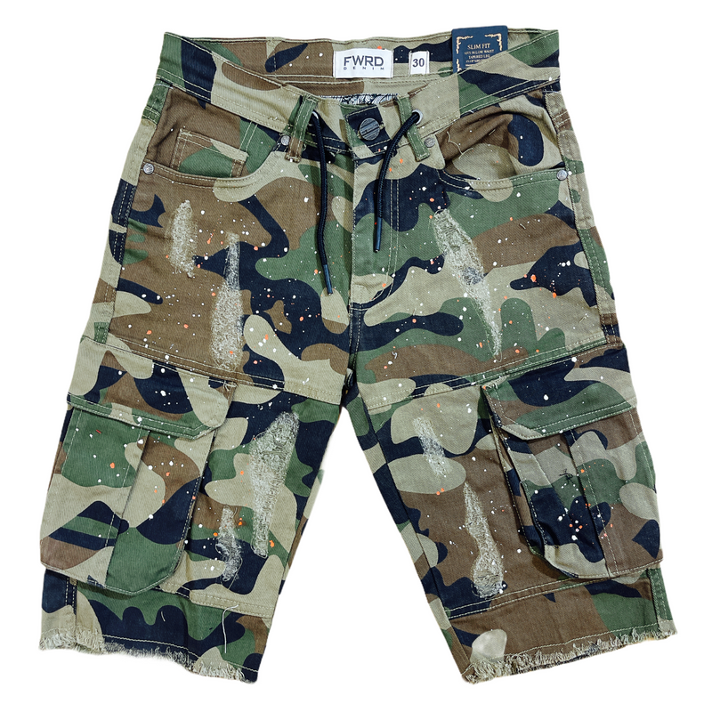 FWRD Paint Splatter Cargo Shorts (Camo) 22516A - Fresh N Fitted Inc