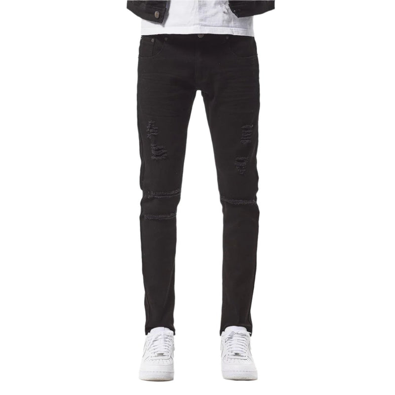 Copper Rivet Ripped Denim (Black) 913211 - Fresh N Fitted Inc