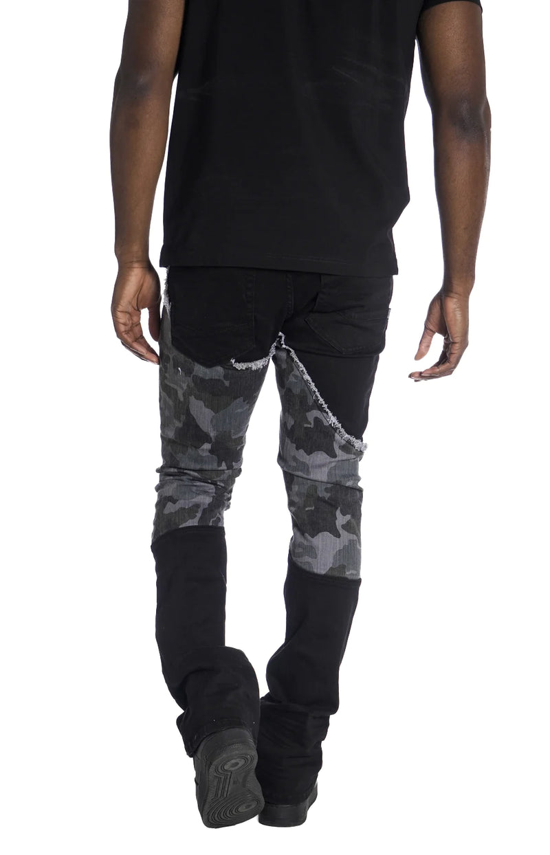 Makobi ' Costello' Stacked Denim (Black Camo) M1919 - Fresh N Fitted Inc