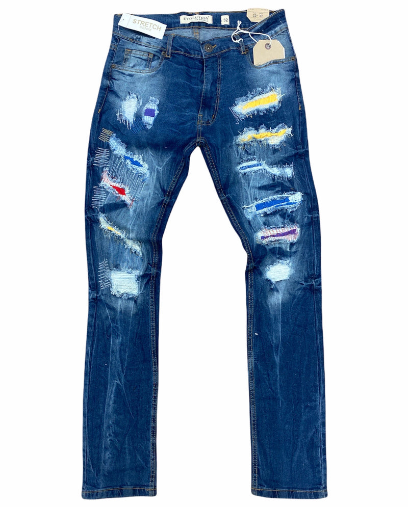 Evolution Rip and Repair WorldWide Denim (S. Blue) EV-33609B - Fresh N Fitted Inc