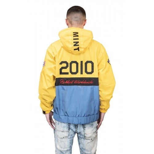 Mint 3M Reflective Snow Beach Windbreaker Jacket (Yellow/Blue) - Fresh N Fitted Inc