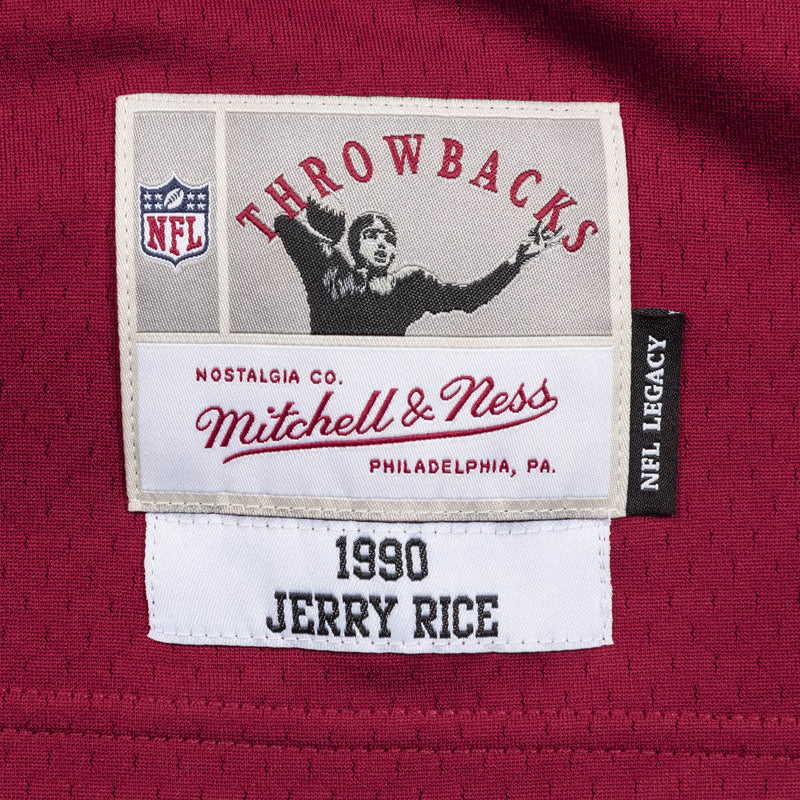 Mitchell & Ness San Francisco 49ers '1990 Jerry Rice' NFL Legacy Jersey (Scarlet) LGJYAC18049-SF4SCAR90JRI - Fresh N Fitted Inc