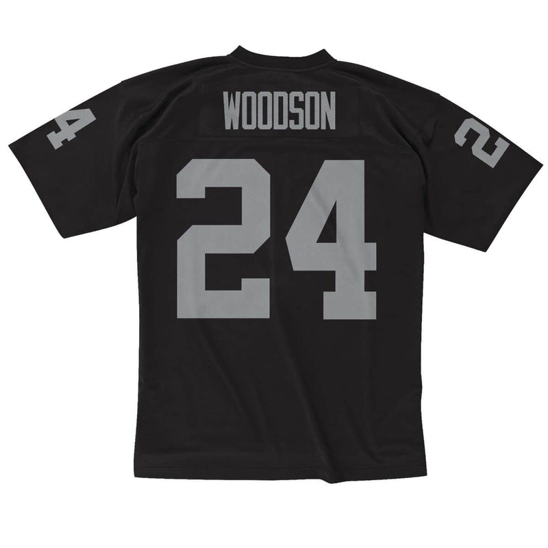 Mitchell & Ness Oakland Raiders '1998 Charles Woodson' NFL Legacy Jersey (Black) LGJYCP18150-ORABLCK98CWO - Fresh N Fitted Inc